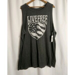 NWT Torrid Live Free Classic Fit Slash Back Tank‎ Charcoal Heather Size 3